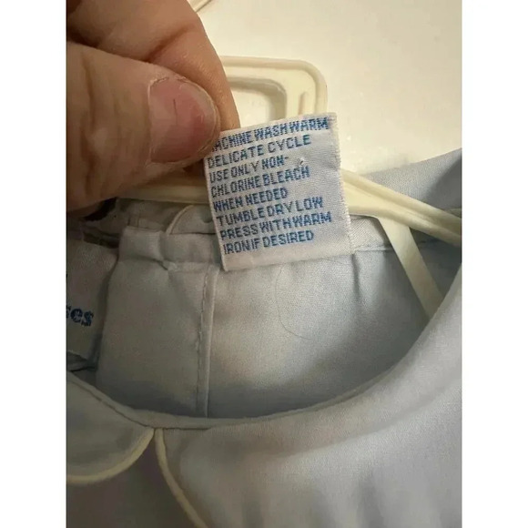 Baby Kisses Kid's Girl Off White Short Sleeve Collared One Piece Romper Size 6/9 - Picture 5 of 5